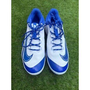 Nike Mens Alpha Huarache Elite 4 Baseball Cleats White/Blue Size 13